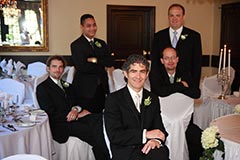 Toronto Wedding Photography - Groom and Groomsmen posing at reception hall